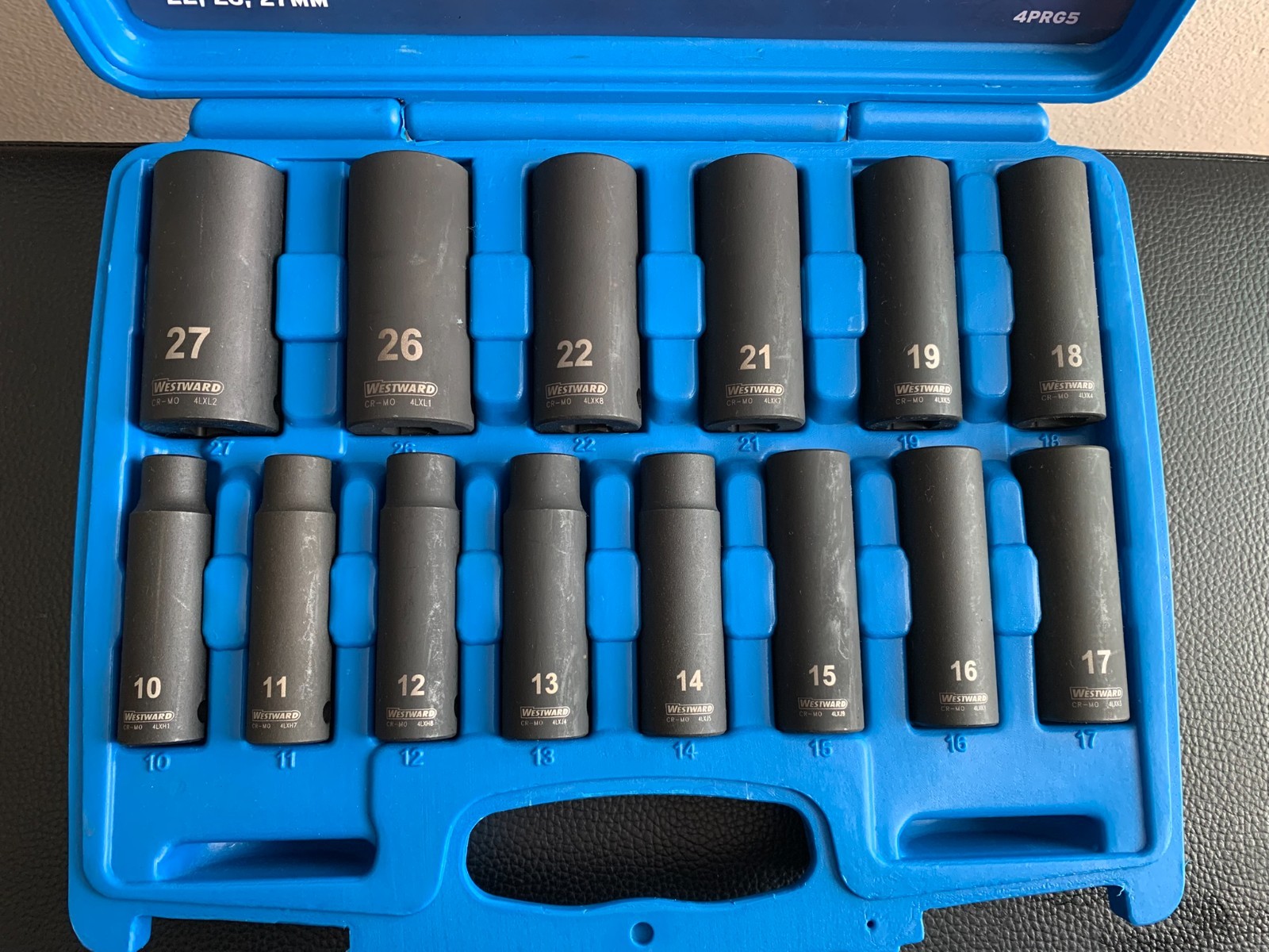 Brand New Westward 4PRG5 1/2″ Drive Metric Deep Impact Socket Set 14 Pc