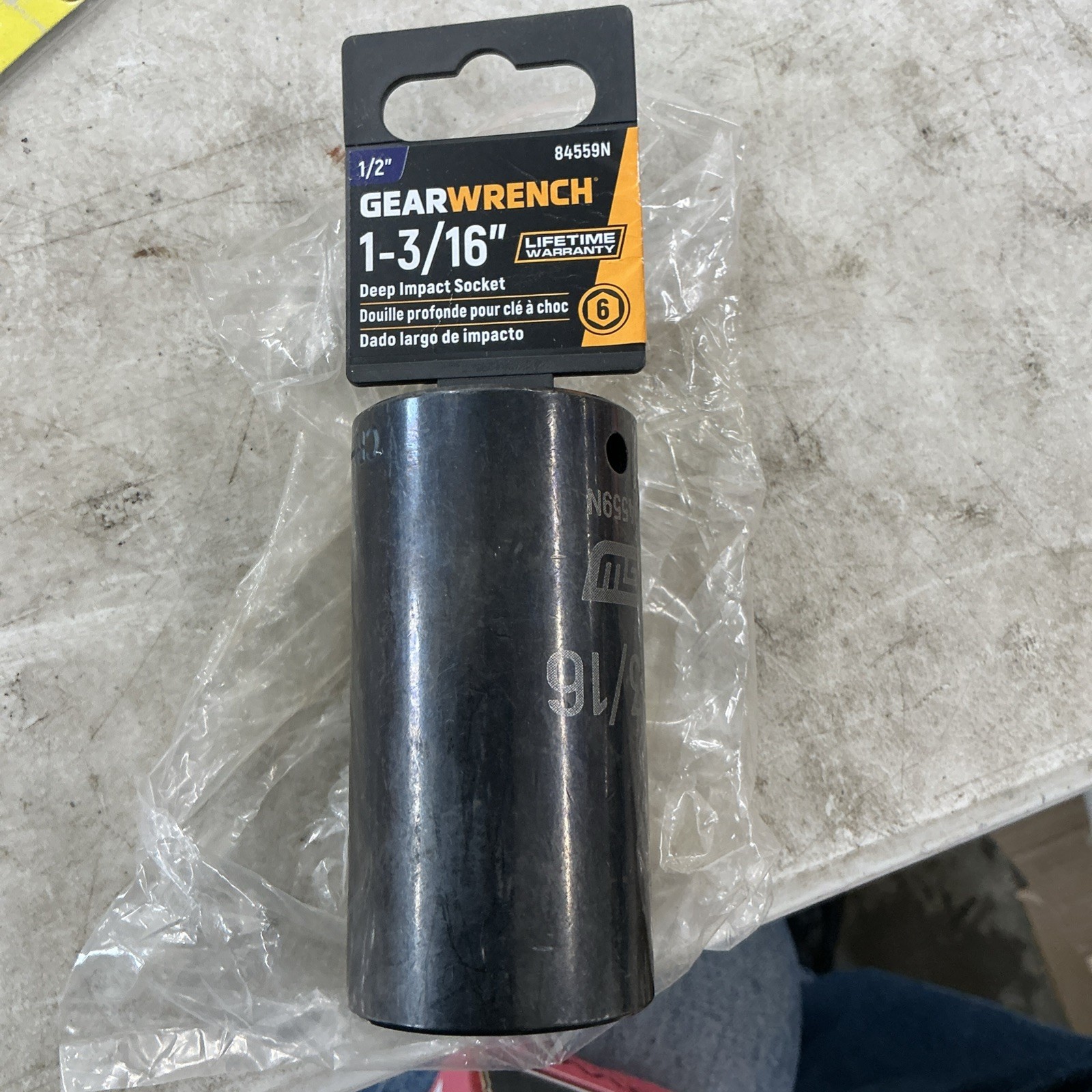 GEARWRENCH 84559 1/2″ Drive 6 Point Deep Impact SAE Socket 1-3/16″