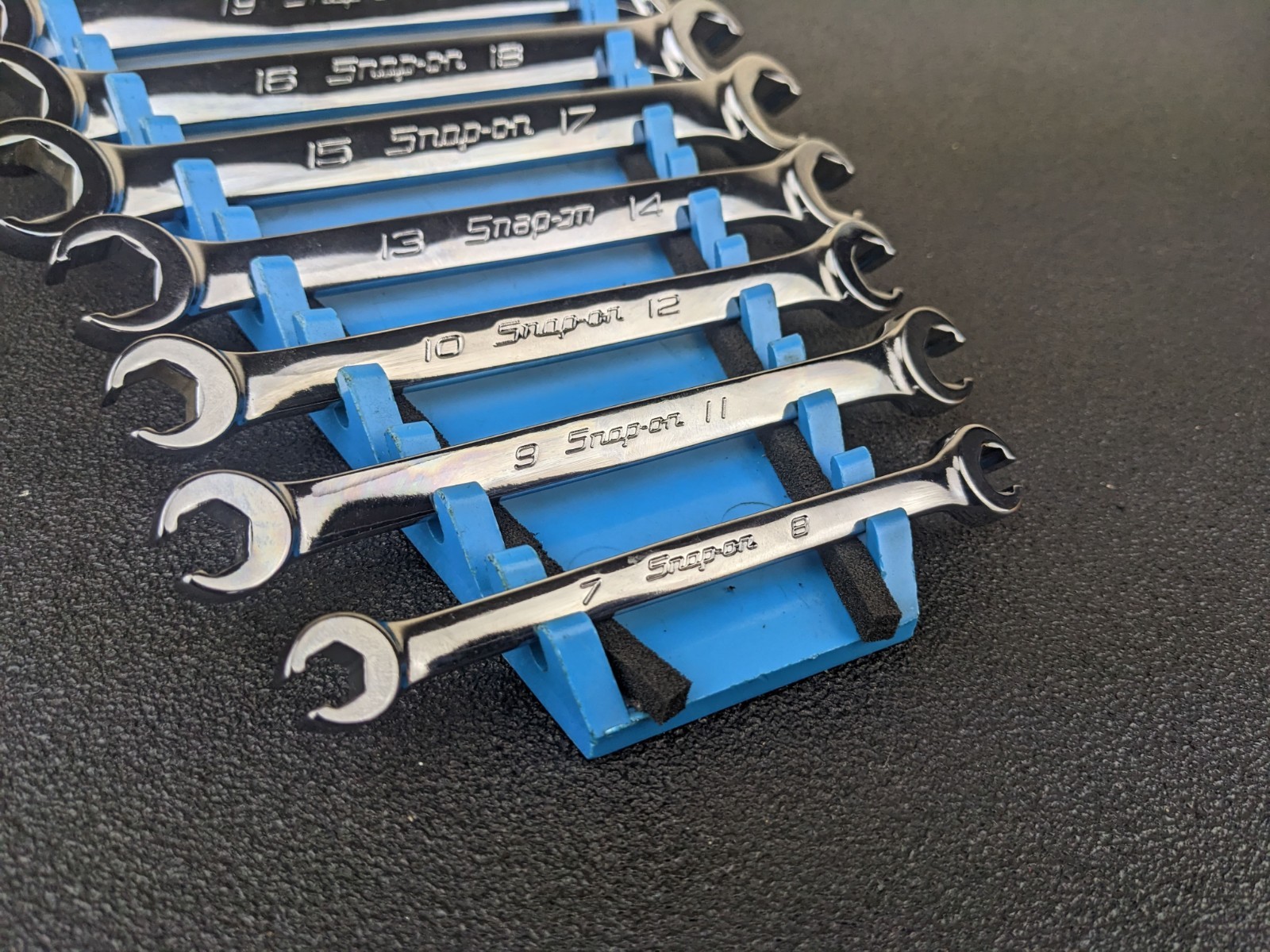 #bn374 Snap-On NEW RXFMS606B 7pc Metric Flare Nut Line Wrench Set + 7mm/8mm