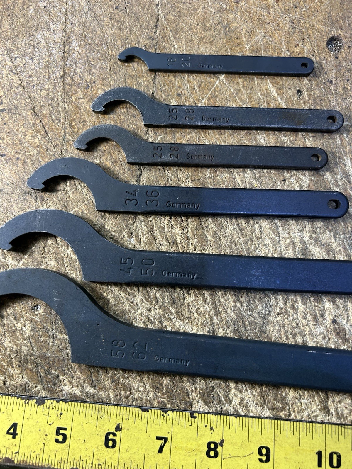 Germany Hook Wrench Set 16-20, 25-28, 34-36, 45-50 And 58-62mm