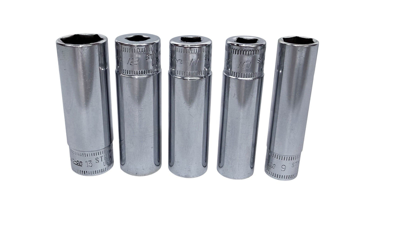 Snap-On 1/4” Drive Metric Flank Drive 6pt Socket Set Chrome USA