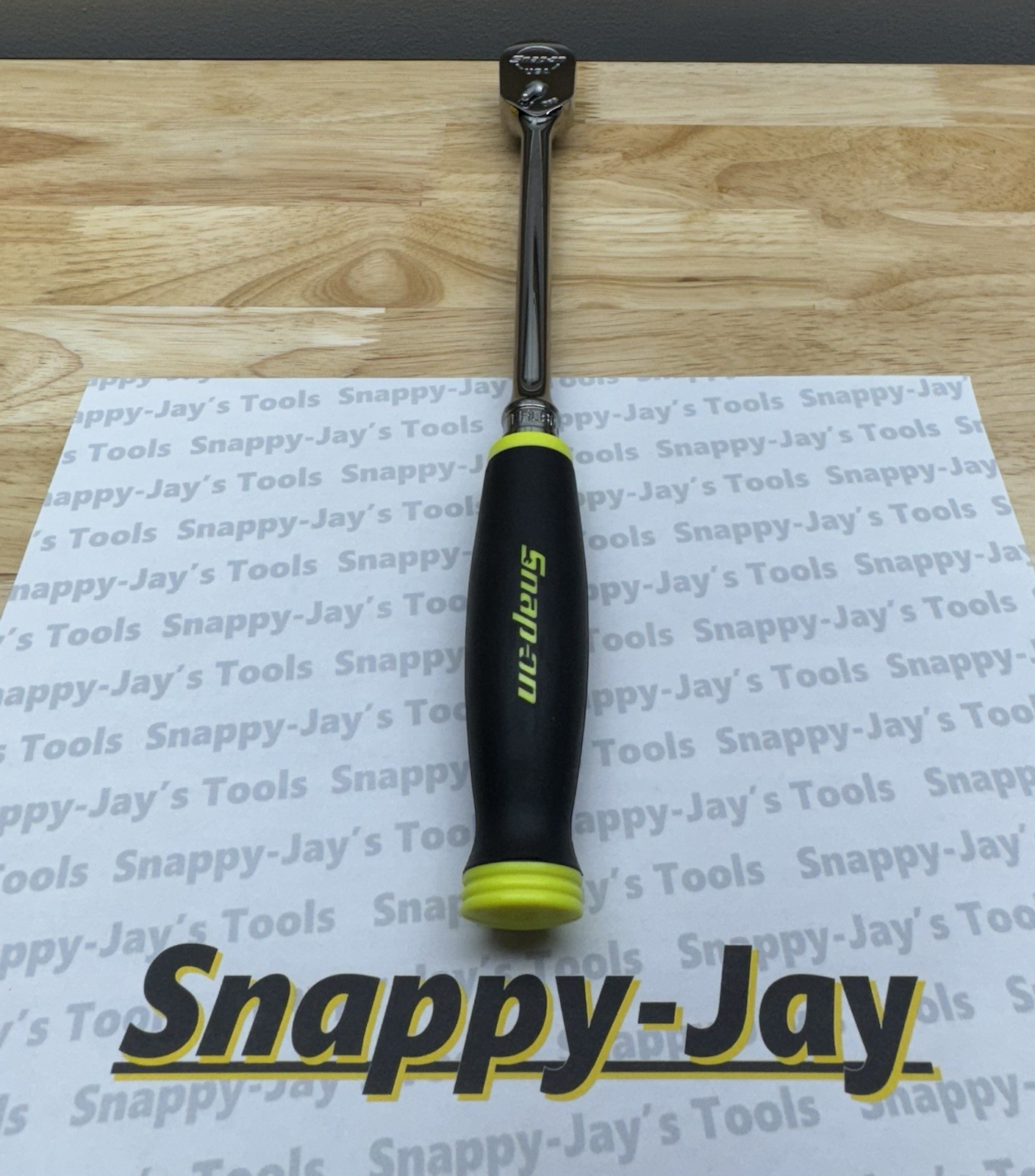 Snap-on Tools USA NEW 3/8″ Drive HIVIZ Soft Grip LONG Fixed Head Ratchet FHL80HV