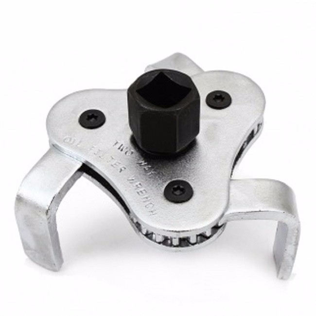 2-Way Oil Filter Wrench | Auto Adjustable Universal 3-Jaw Remover Socket 1/2 3/8