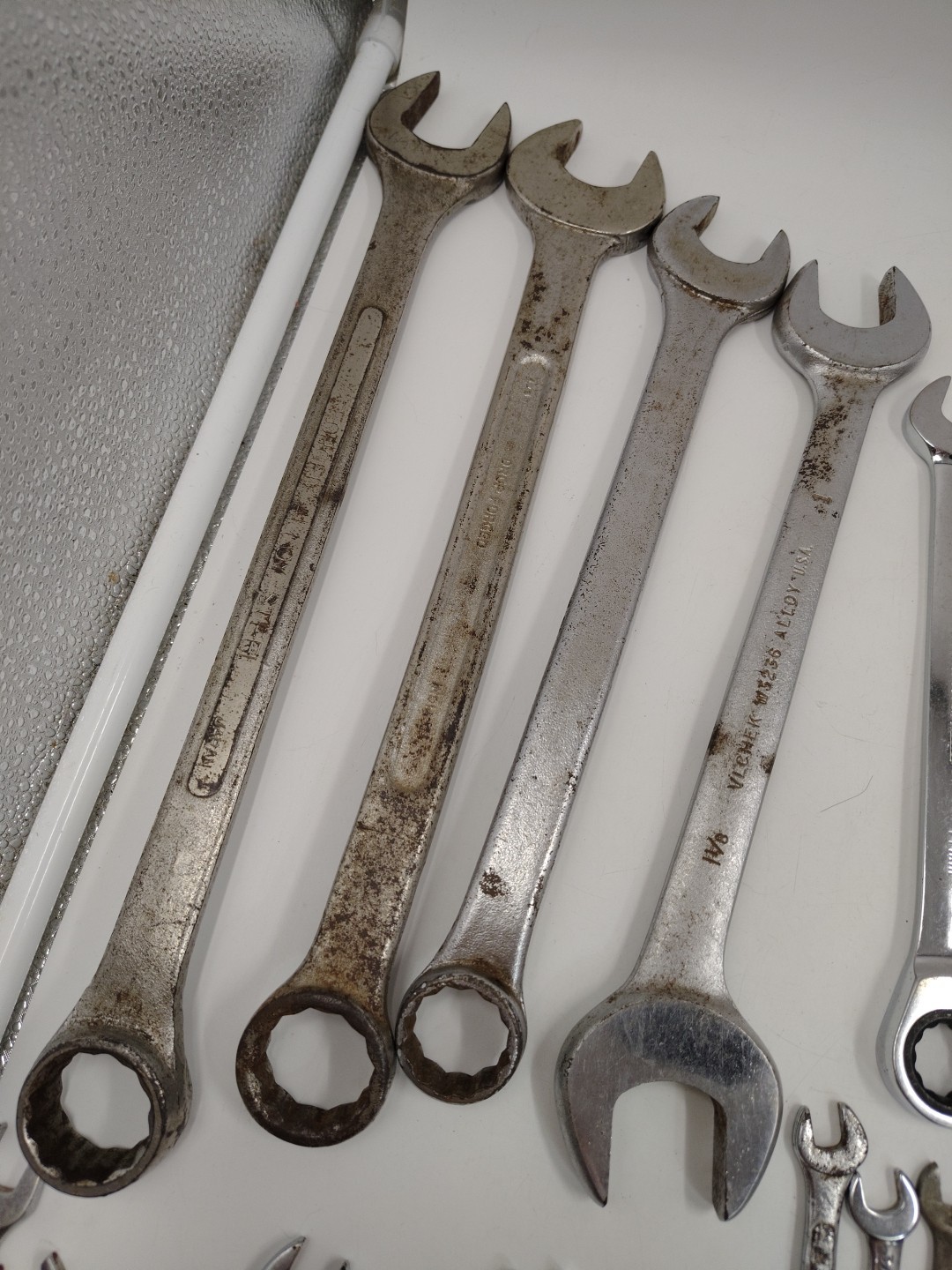 Lot of 68 SAE & Metric Combination Wrenches Craftsman Duralast + Keter Tool Box