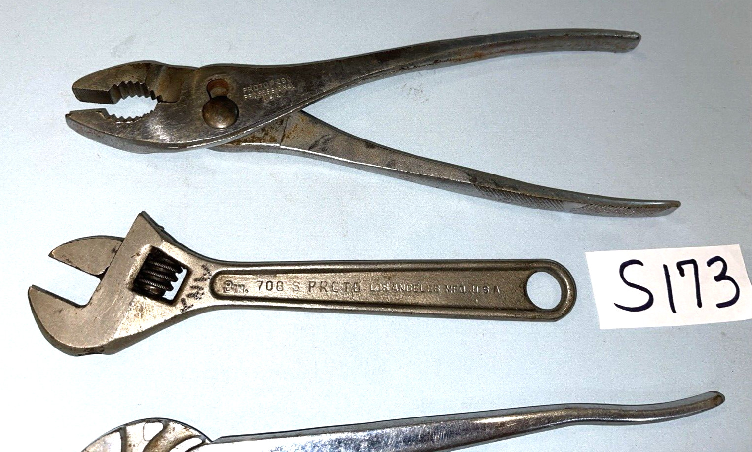 PROTO TOOLS 3 PIECE ALLIGATOR, SLIP JOINT PLIERS & CRESCENT STYLE WRENCH