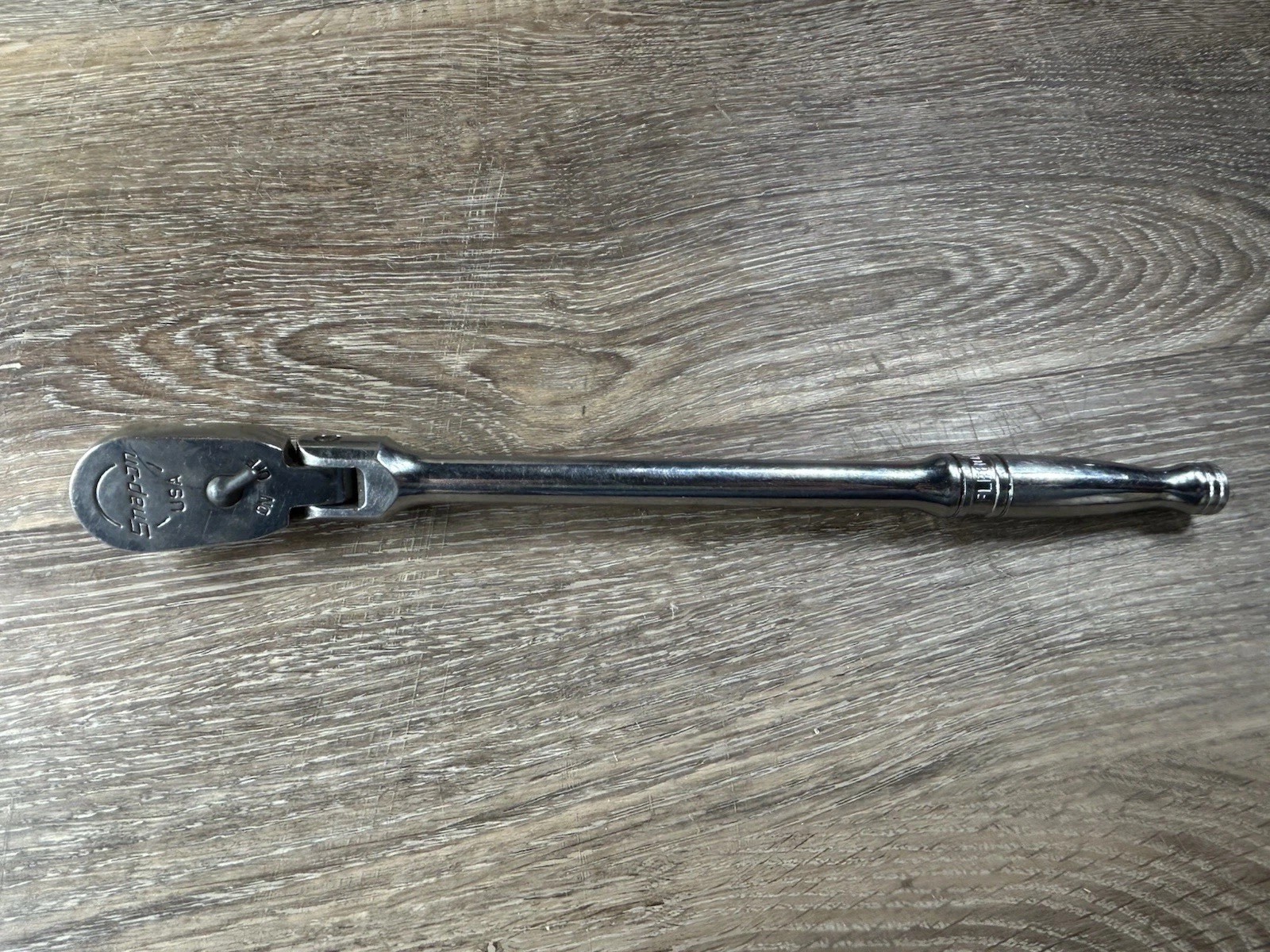 SNAP-ON TOOLS 3/8″ DRIVE FLEX HEAD LONG HANDLE CHROME RATCHET FLF80A USA