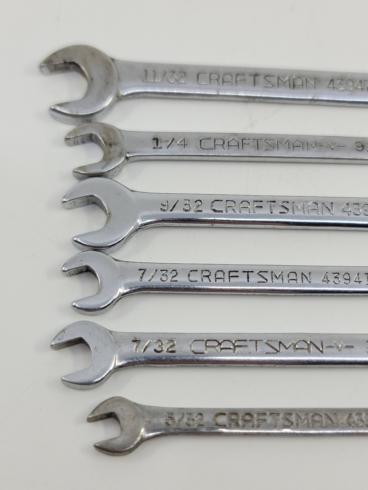 Craftsman Small Open End Box Wrench Partial Set Lot X6 SAE 12pt & 1 6pt