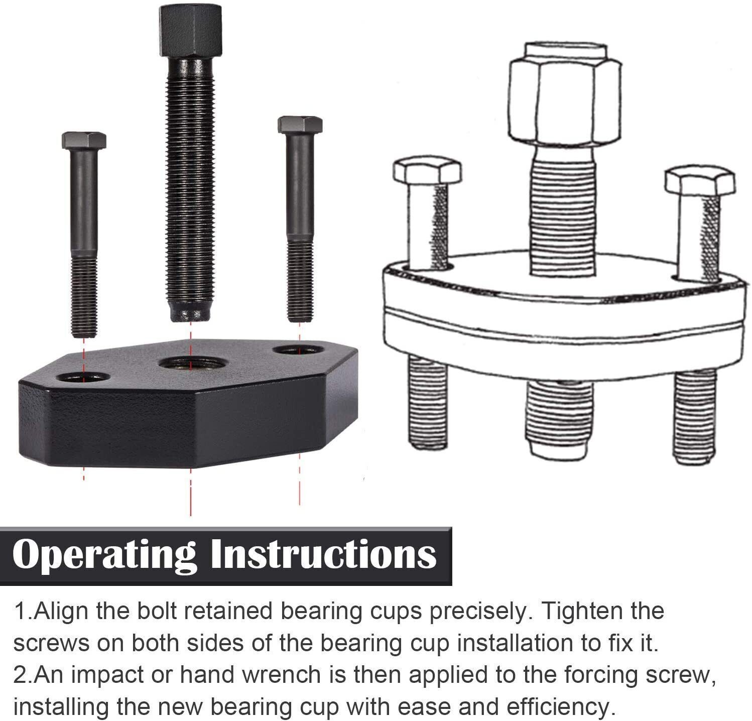 10102 U-Joint Puller and 5192 Bearing Cup Tool for Class 6-8 Trucks Heavy Duty