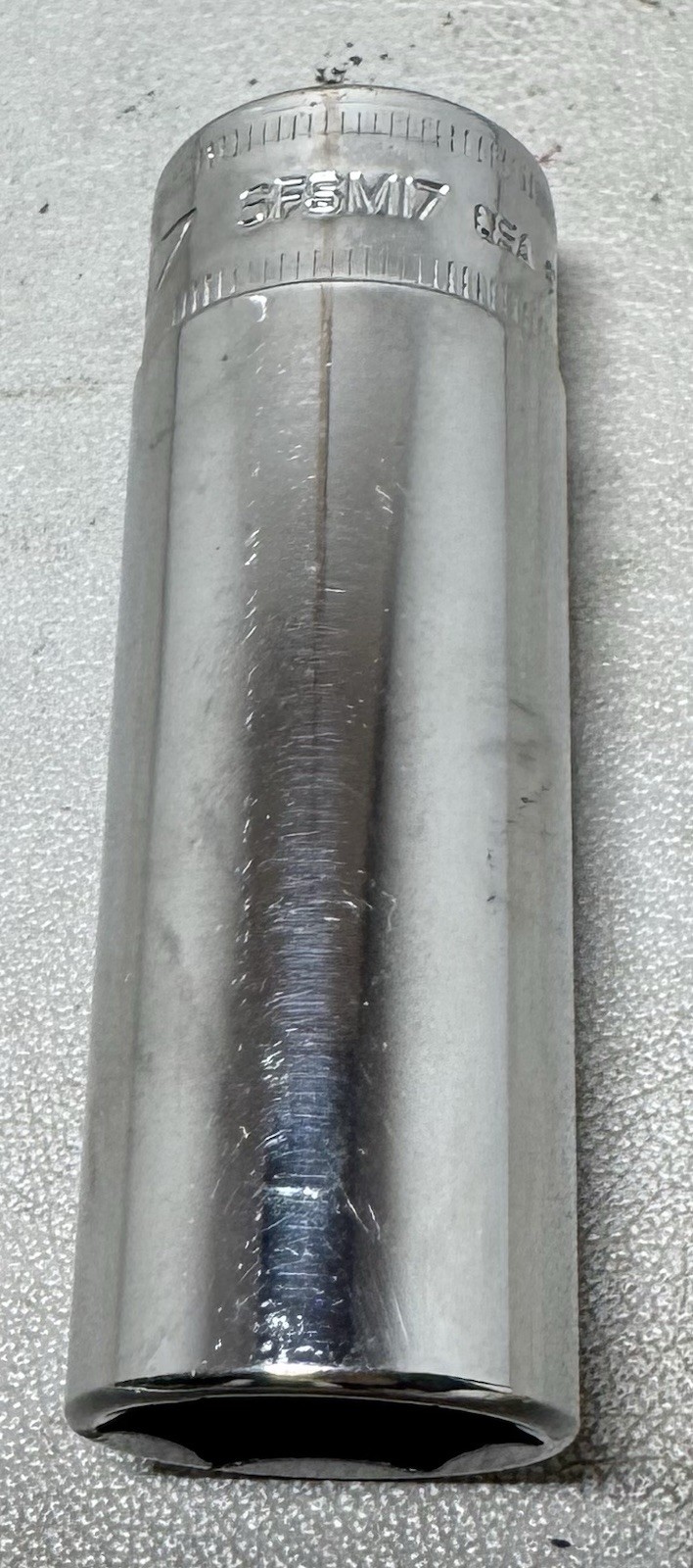 Snap-on Tools SFSM17 17MM Metric Flank Drive Deep Socket 3/8″ Drive 6 Point USA