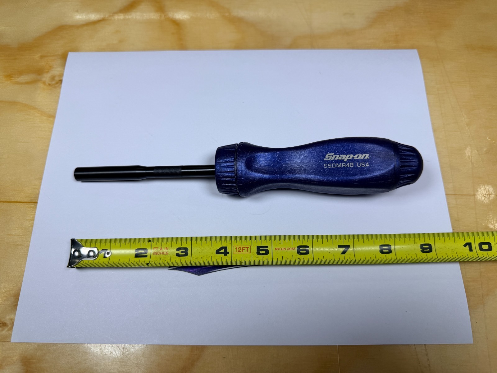 Snap-on Tools USA NEW POWER BLUE Ratcheting Screwdriver w/ Black Shaft SSDMR4BMB
