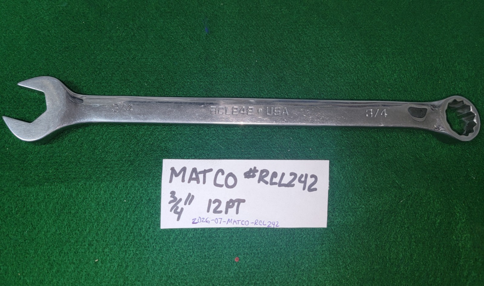 MATCO Tools SAE 3/4″ 12PT Combination Wrench #RCL242P Made in USA
