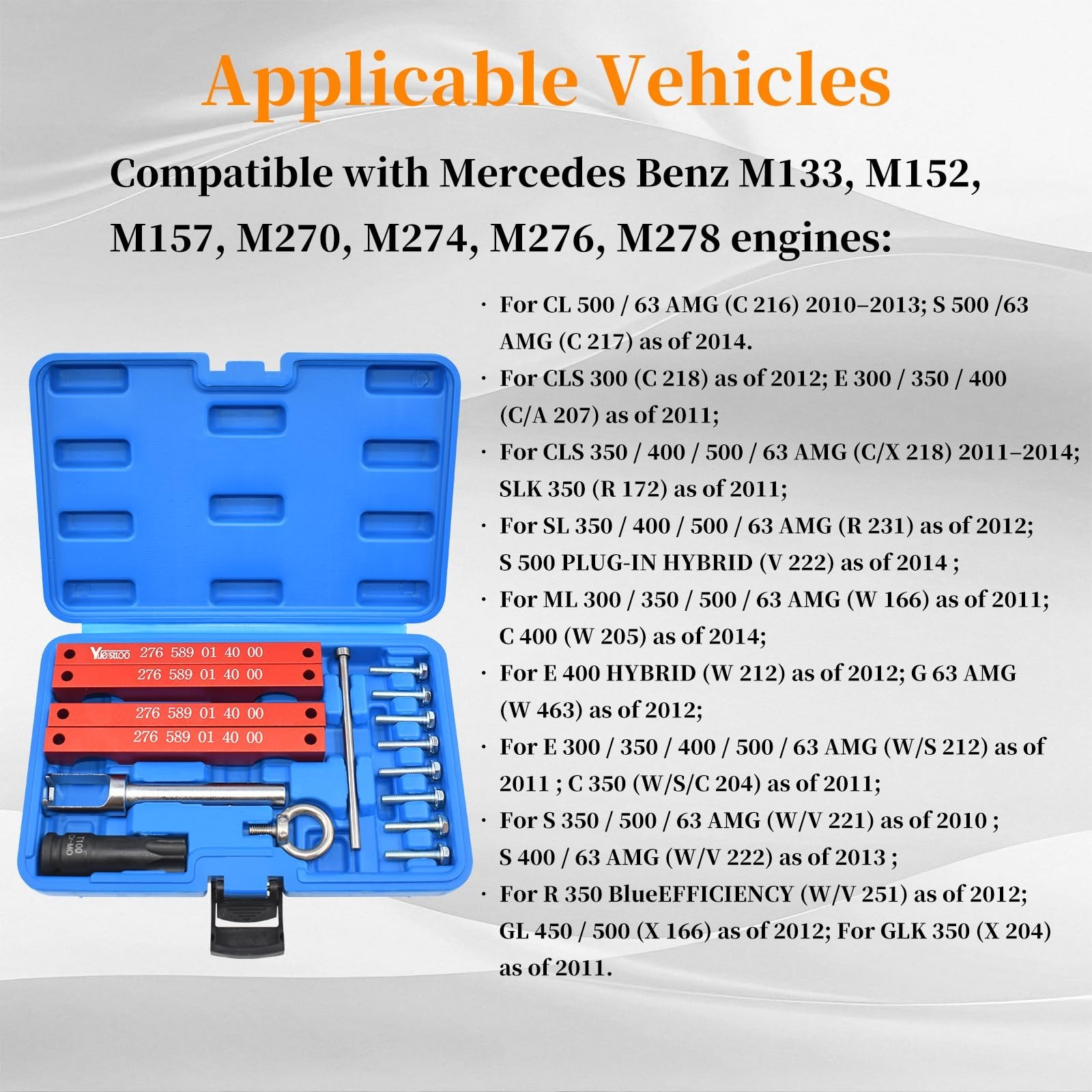 Engine Timing Tool Kit for Mercedes M157 M276 M278 – Camshaft Tools, Injector Pu