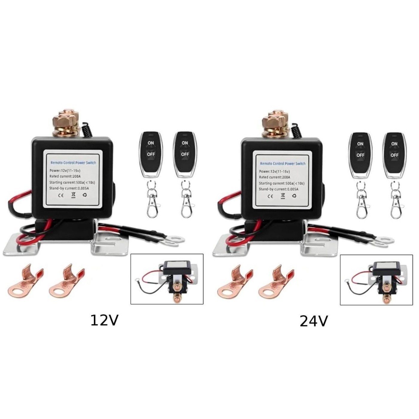 Keyless Remote Control Car Starter Relay Remote Engine Disable Supports 12V/24V