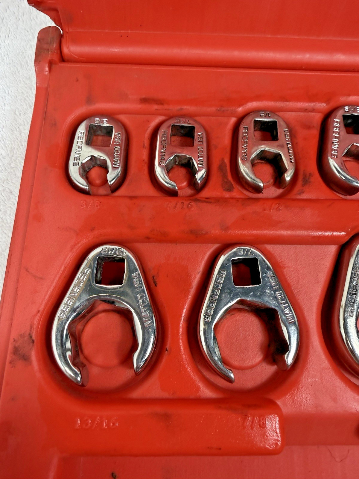 Matco Tools 11pc 3/8” Drive SAE CrowFoot Wrench Set SRBCFN11B -1” To 3/8”