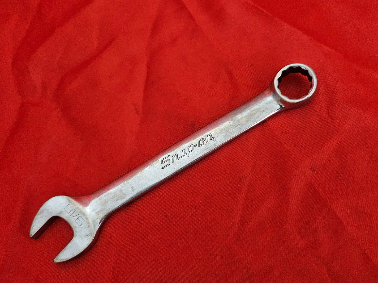 Snap-on OEX180 9/16″ 12 Point Short Combination Wrench Open Box End USA SAE M1