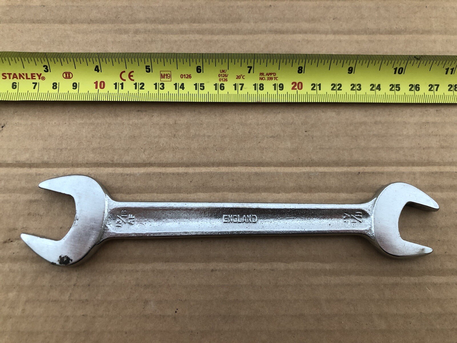TW Superslim Double Open Ended Spanner 11/16AF x 13/16AF England