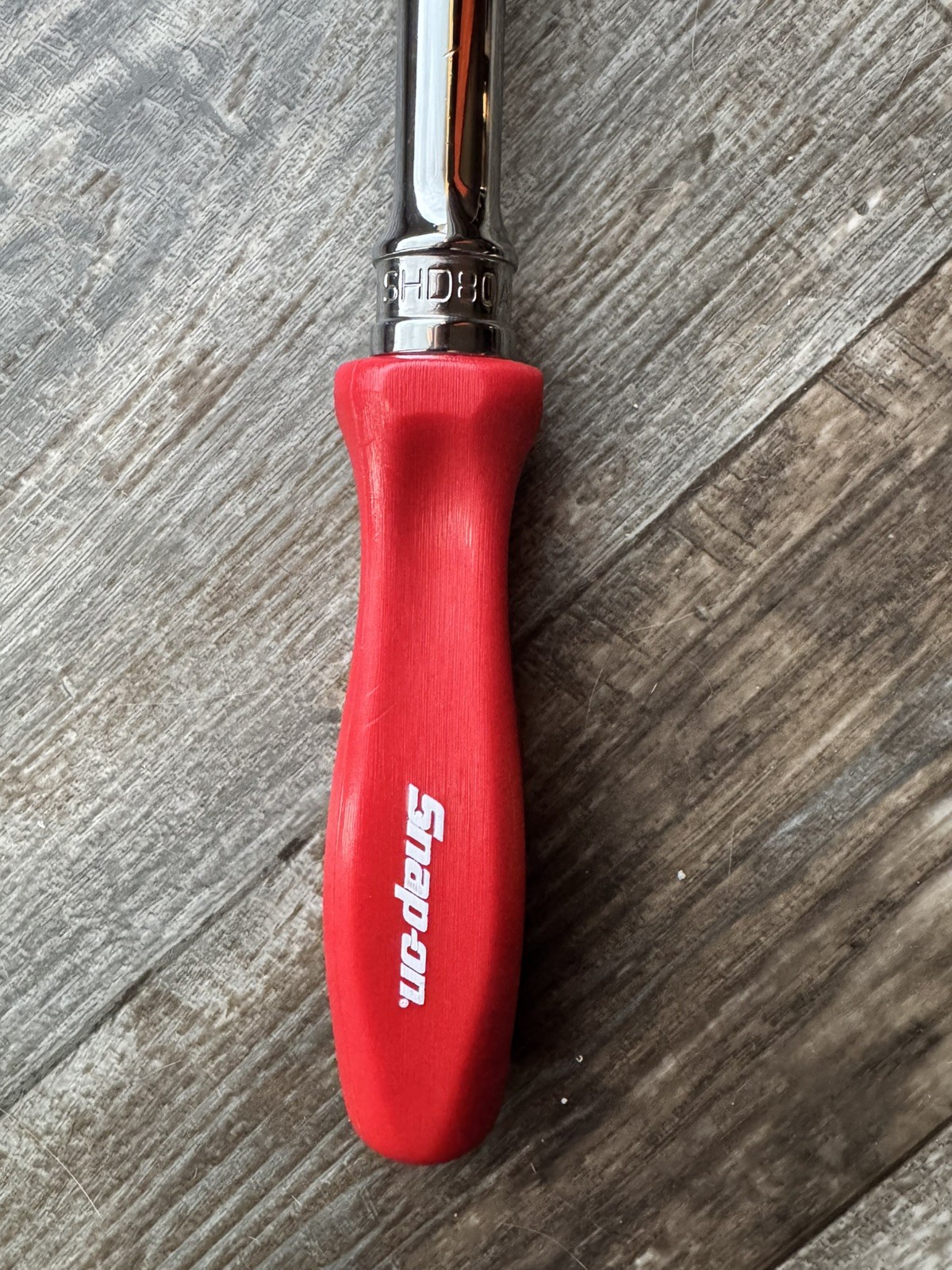 Snap On shd80a 1/2” drive hard handle long ratchet Red 11-5/8” long