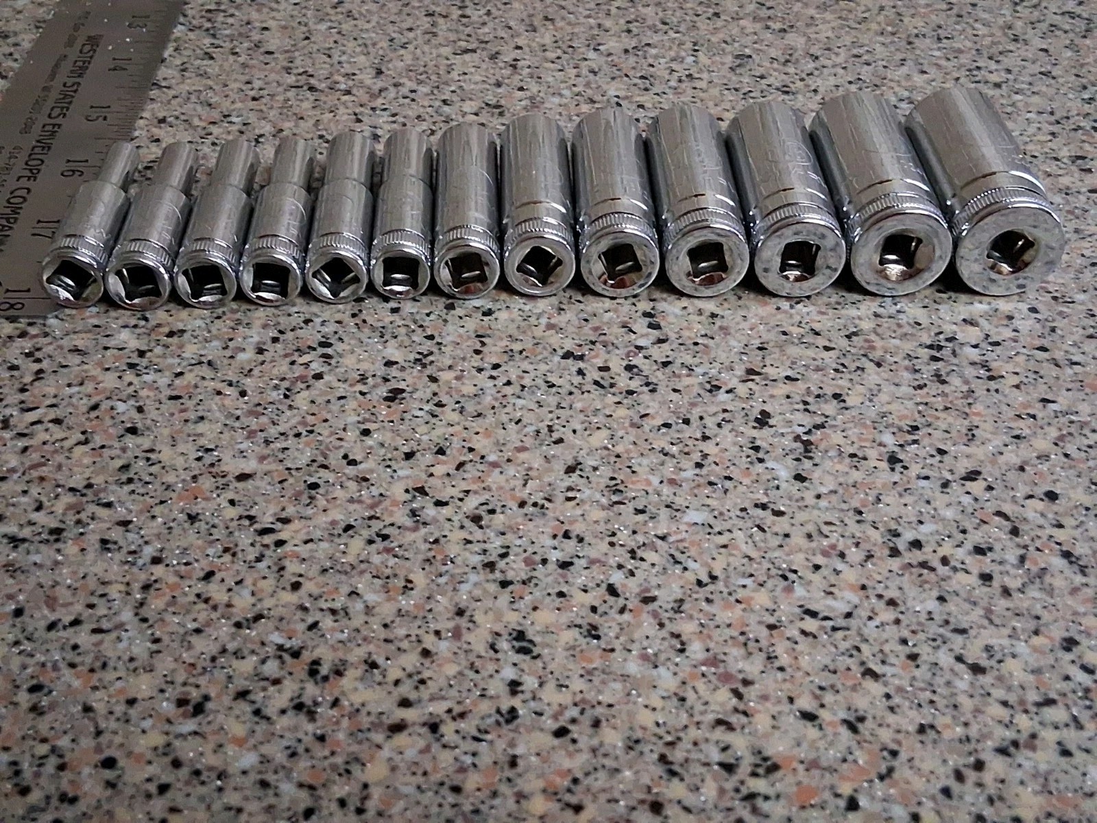 GEARWRENCH 13 Pc. 1/4 Drive 12 Pt. Deep Socket Set, Metric Easy Read