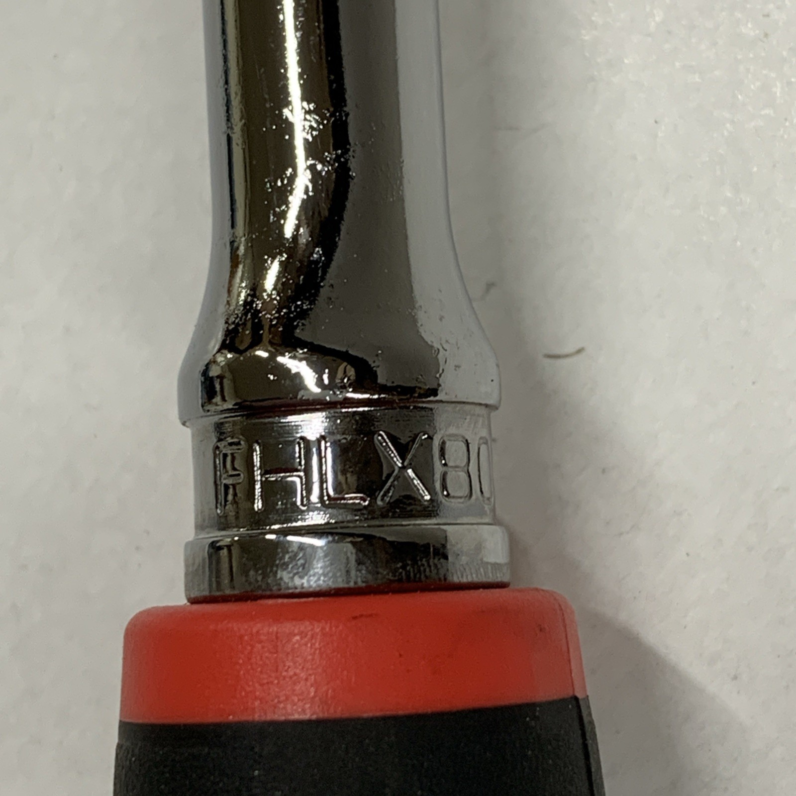 Snap On Tools USA FHLX80B LOCKING 3/8″ Drive RED Soft Grip Long Flex Ratchet NEW