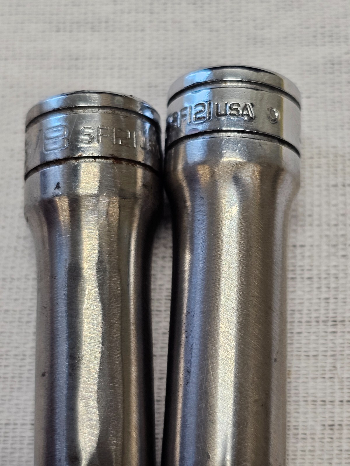 2 Snap-on 3/8″ Standard Deep Well Socket Sae 12 Point 3/8″ Drive SF121 USA