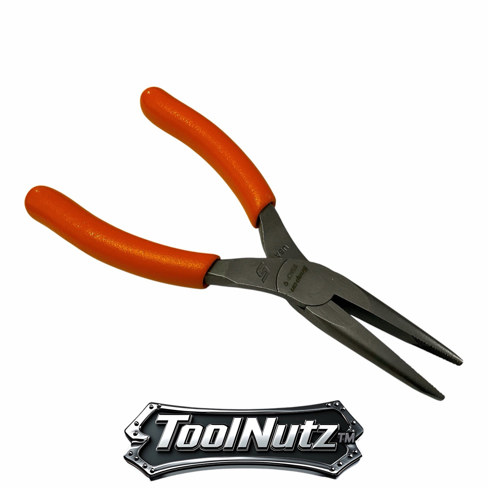 Snap-on Tools NEW 95ACFO 6in ORANGE Soft Grip Rounded Jaw Needle Nose Pliers USA