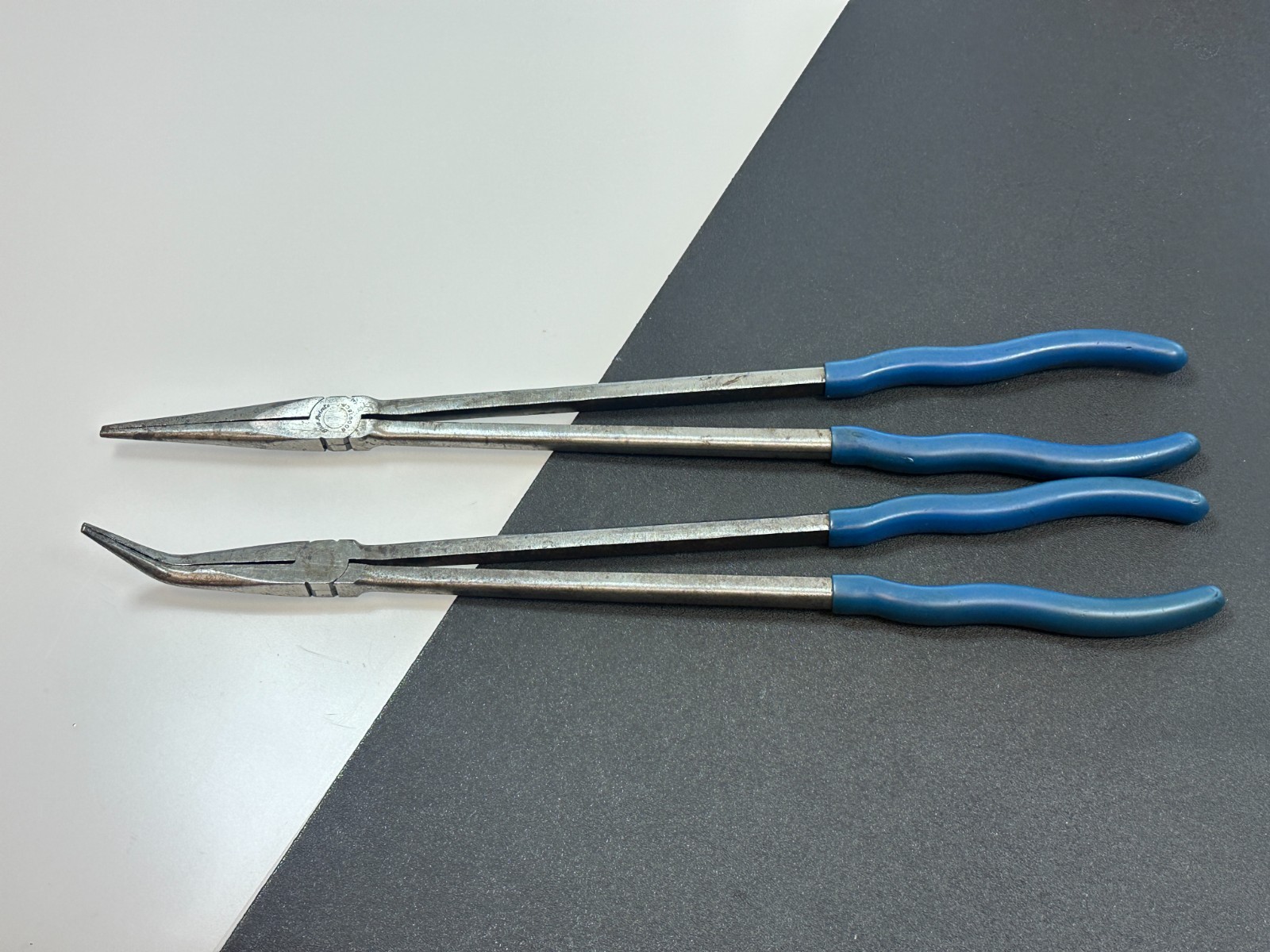 Blue Point Tools 2pc Extra Long 16″ Blue Grip Needle Long Nose Pliers Set Lot
