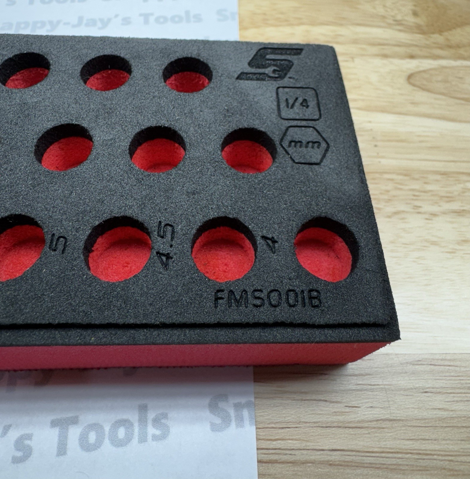 Snap-on Tools NEW RED FOAM ORGANIZER 42pc 1/4″ Drive METRIC Socket Set FMS001B