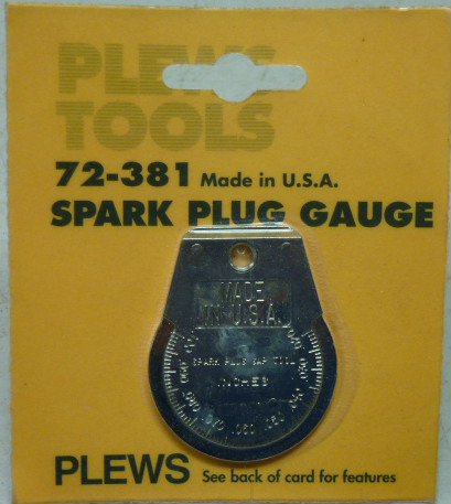 NOS! PLEWS SPARK PLUG GAUGE, No. 72-381, Made in USA!
