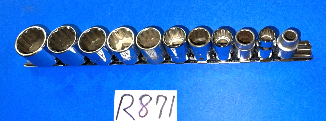 MAC TOOLS 11 PIECE 3/8 DRIVE SAE. SHORT CHROME SOCKET SET 12 POINT 5/16 – 15/16