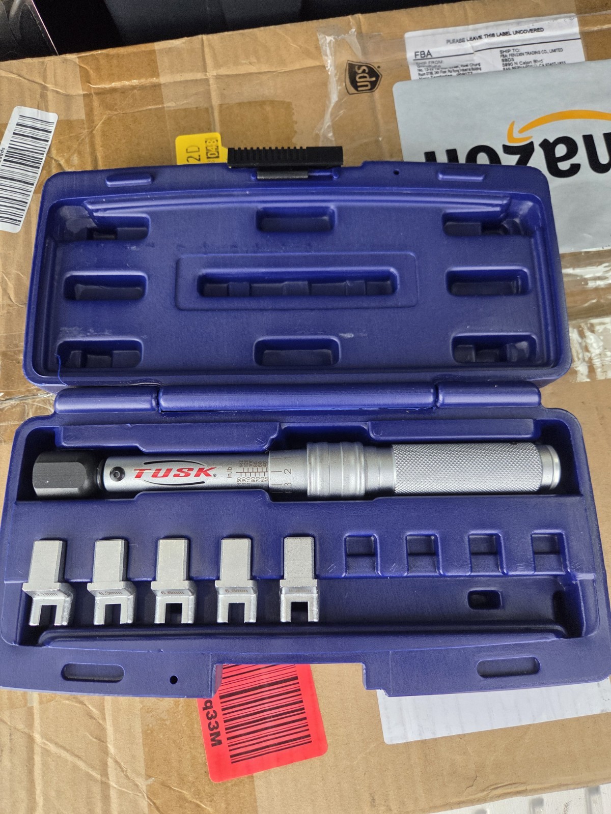TUSK Spoke Torque Wrench Kit Adjustable 30–150 in‑lb+ 5 Drop‑Forged Heads