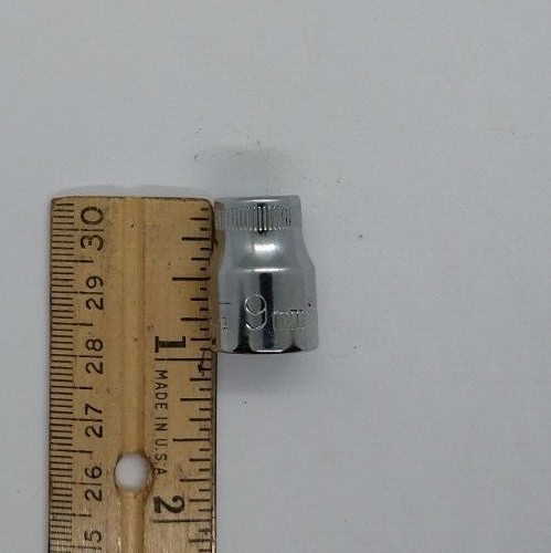 Vintage Craftsman 3/8″ Drive 9mm 6 Pt Shallow Socket Top Knurl V 43541 USA NOS