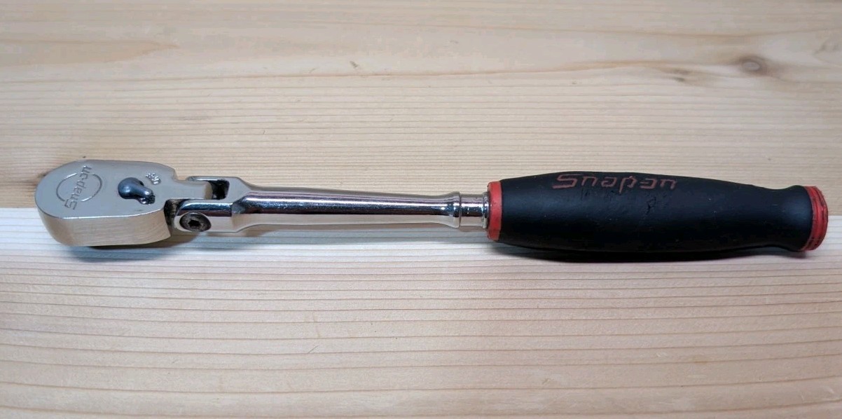 Snap-on 1/4″ Flex Head Ratchet THLF72 Soft Grip Dual 80 72-Tooth Black USA Made
