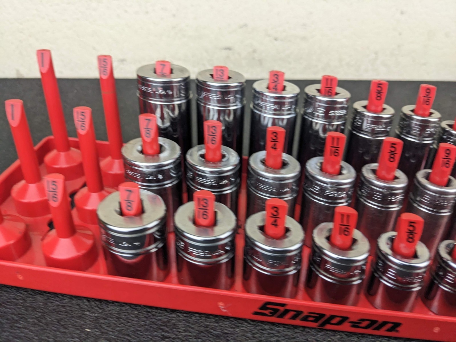 #bo723 Snap On USA 39pc 3/8″ Drive SAE 6 Point Shallow Semi Deep MASTER SET