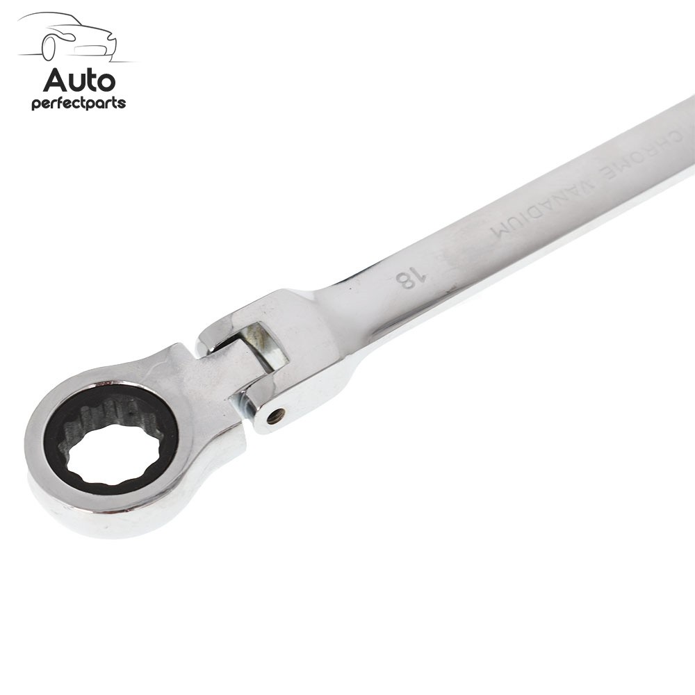 12PCS Flexible Head Ratcheting Spanner Auto Wrench 8-19mm Combination Tools Kit