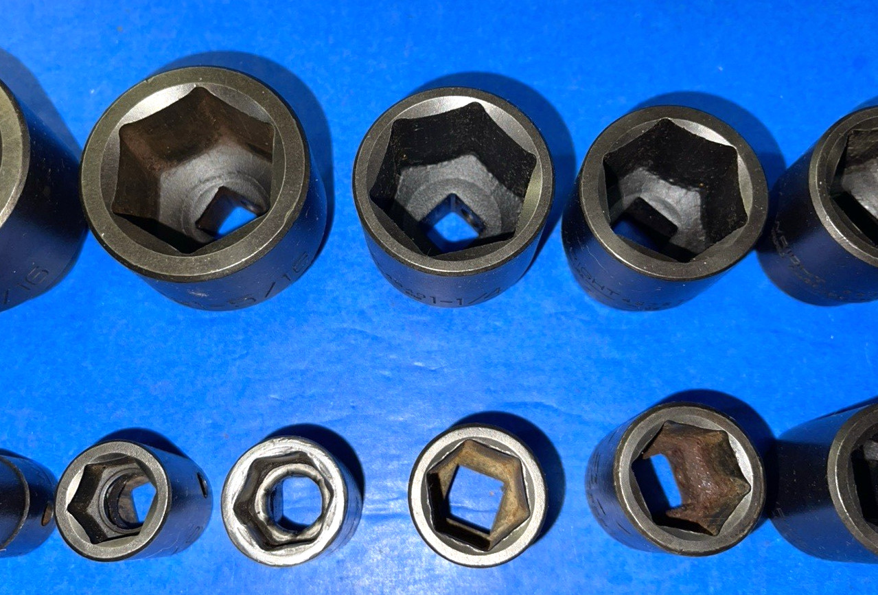 WRIGHT TOOLS 16 PIECE 1/2 DRIVE SAE. SHORT IMPACT SOCKET SET 7/16 TO 1-1/2