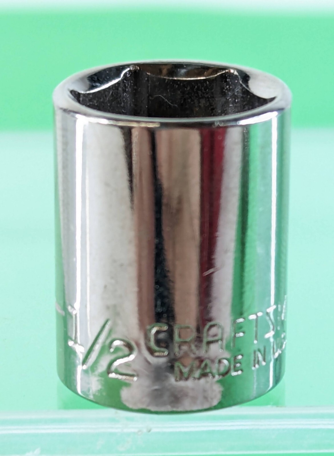 Craftsman USA 1/4in Drive 1/2 SAE Socket 6 Point Shallow Chrome Vintage 34598