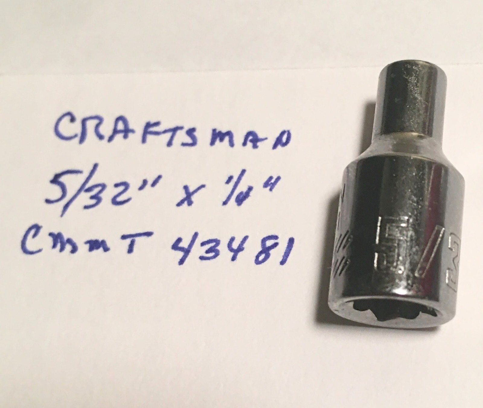 Craftsman 5/32″ x 1/4″ Dr Standard Socket – 6 Point CMMT 43481 Free Shipping