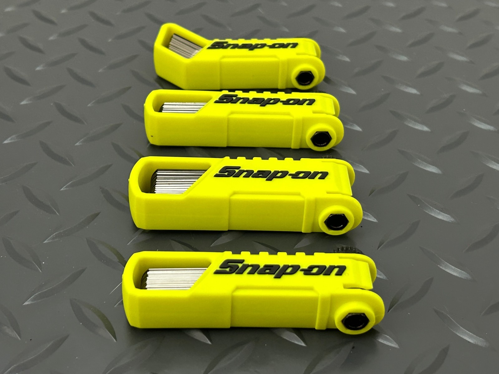 Snap-on Tools USA NEW HI VIZ 4pc Offset 45° & Straight Feeler Gauge Blade Sets