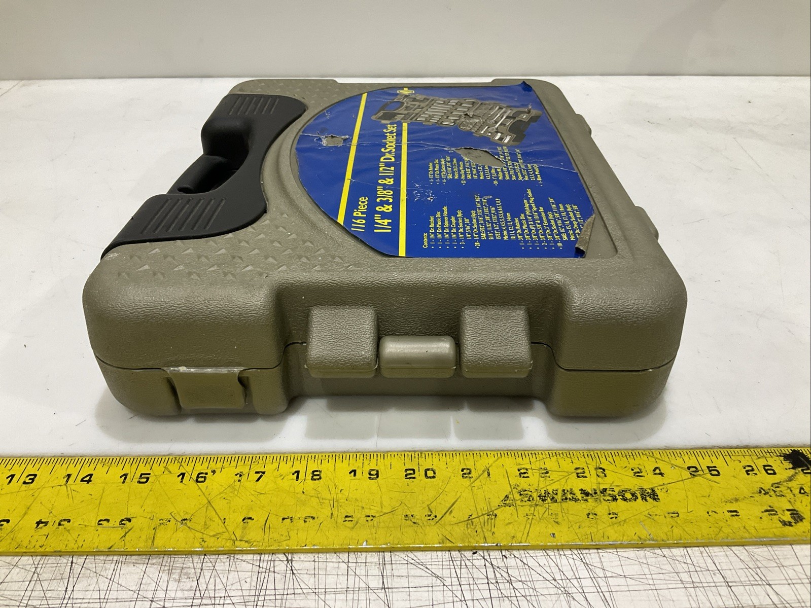 DR SOCKET JZ0028TA SET 1/4 IN, 3/8 IN, AND 1/2 IN 116 PIECE – INCOMPLETE SET