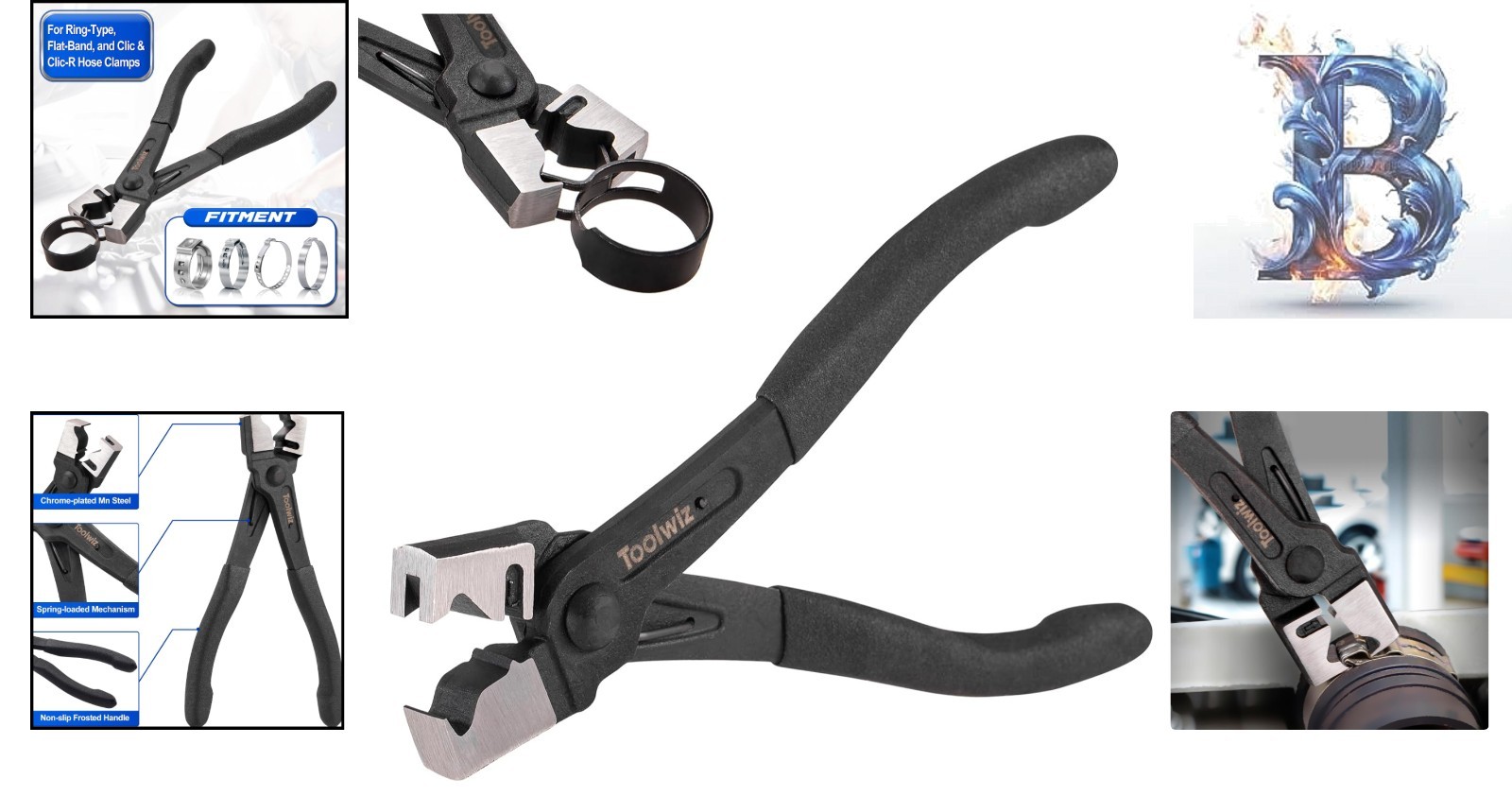 Clic-R Hose Clamp Pliers with Anti-Slip Handle & Spring-Loaded Design