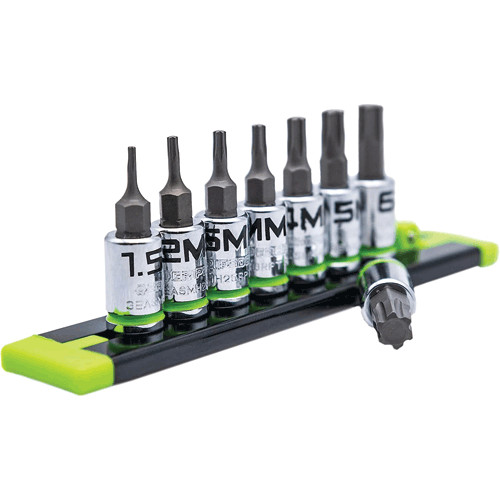 GRIPEDGE HEX Bit Socket Set | 8-PC – 1/4» Drive Short Metric RPT Hex Driver …