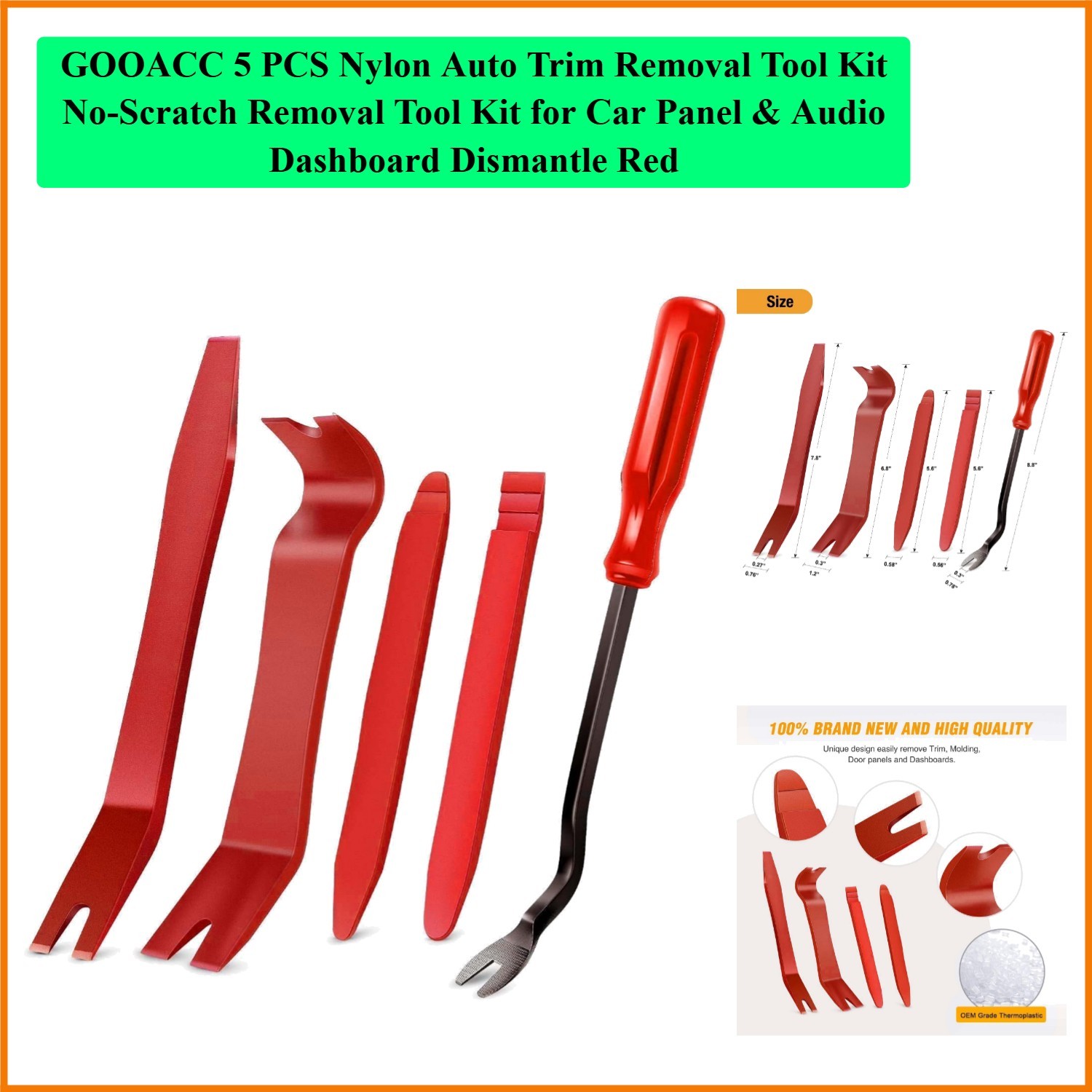 5 PCS Nylon Auto Trim Removal Tool Kit No-Scratch Removal Tool Kit for Car Pa…