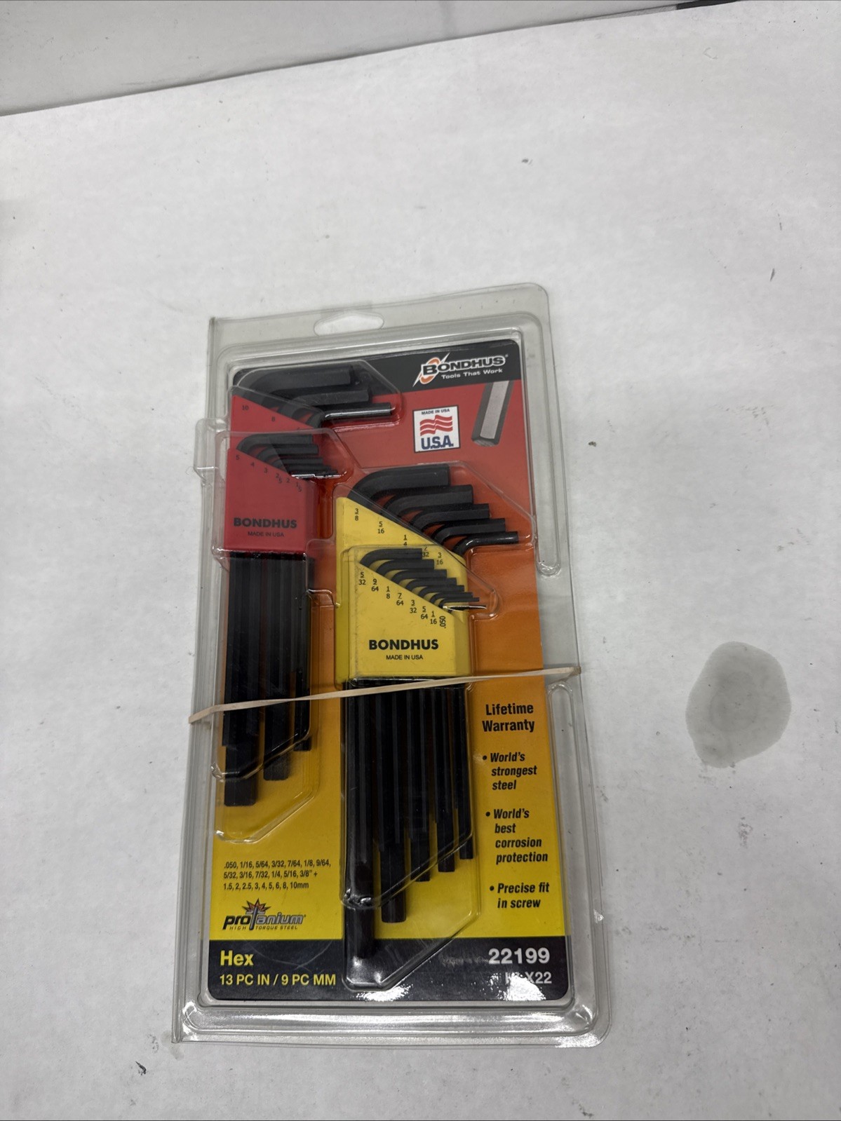 Bondhus ProGuard 22pc Long SAE & Metric Hex Key/ Allen L-Wrench Set #22199