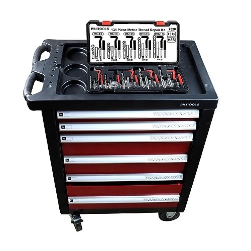 Metric Thread Repair Kit, 131-Piece HSS Helicoil Set for M5 M6 M8 M10 M12 – Easy