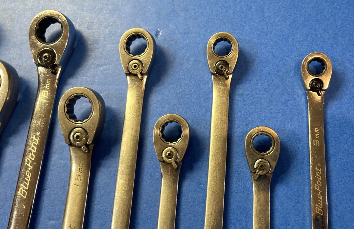 BLUE-POINT TOOLS 9 PIECE METRIC RATCHETING REVERSABLE WRENCHES 9MM – 19MM
