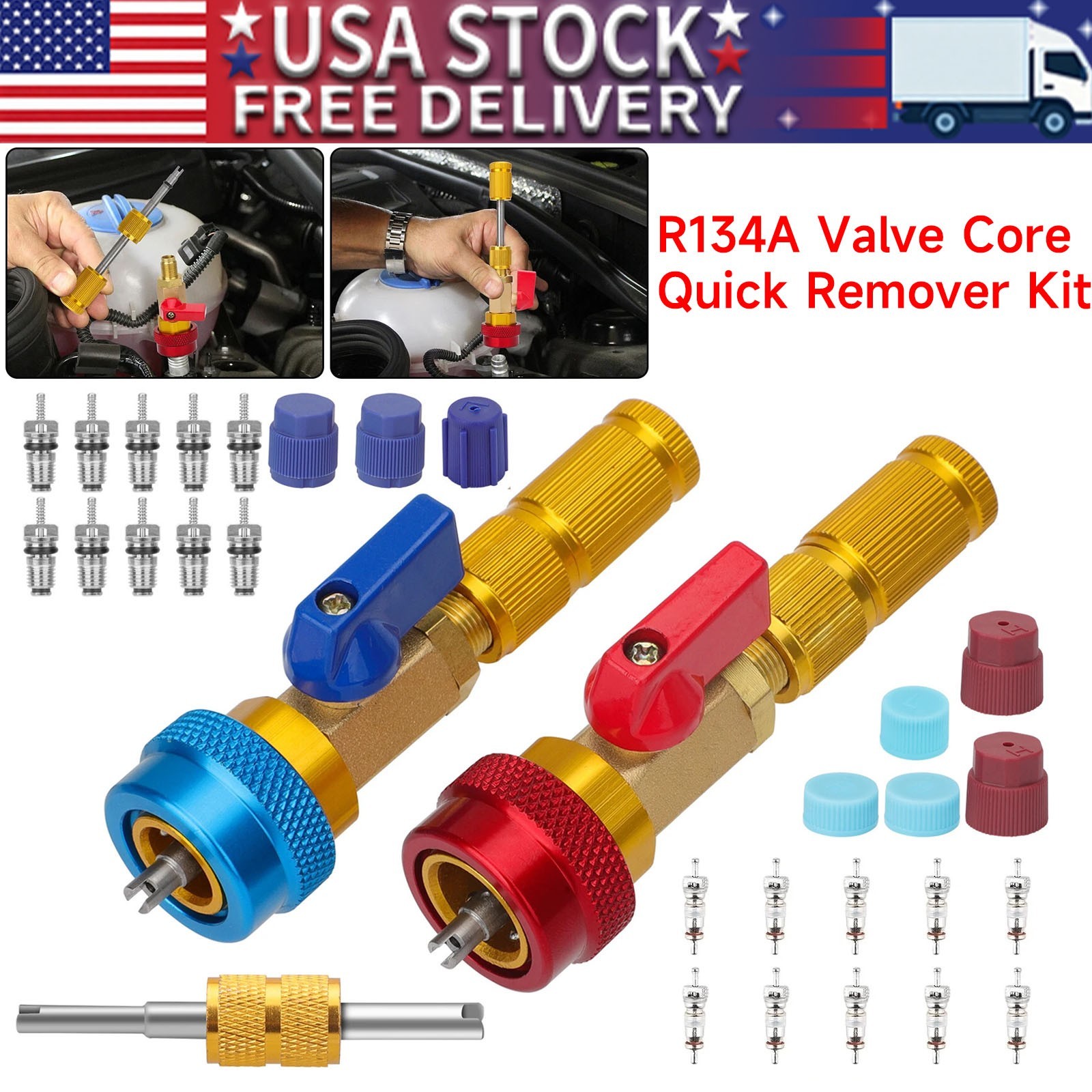 A/C Air Conditioning R134A Valve Core High Low Pressure Remover Installer Tool