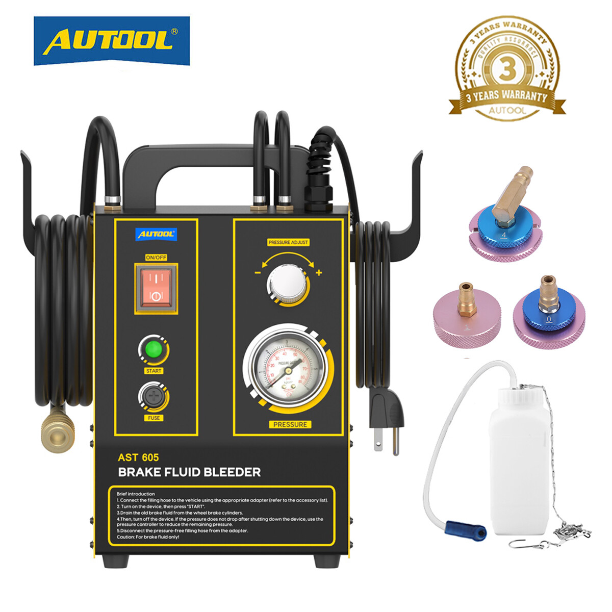 Auto Brake Bleeder Oil Fluid Exchanger Vacuum Pressure Pump Brake Bleeding Kit