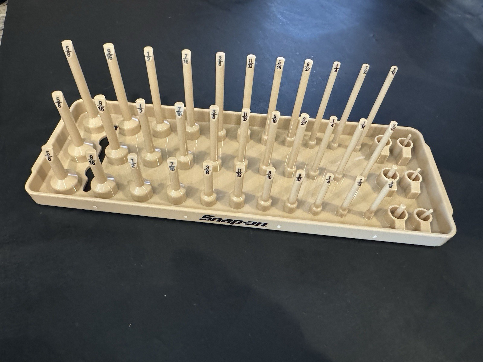 🟤 NEW Snap-On 1/4” SAE 3-Row Post-Style Socket Tray Holder – COMBAT TAN