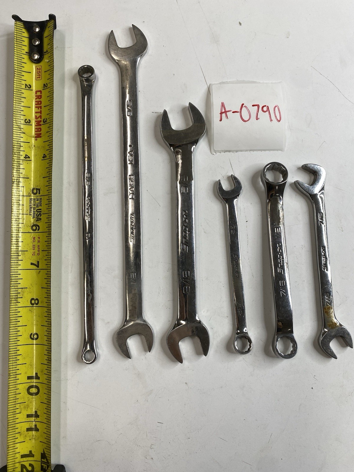Snap-on SAE Wrench Lot 6pc 3/16 5/16 1/2 9/16 7/16 LTA1618 USA