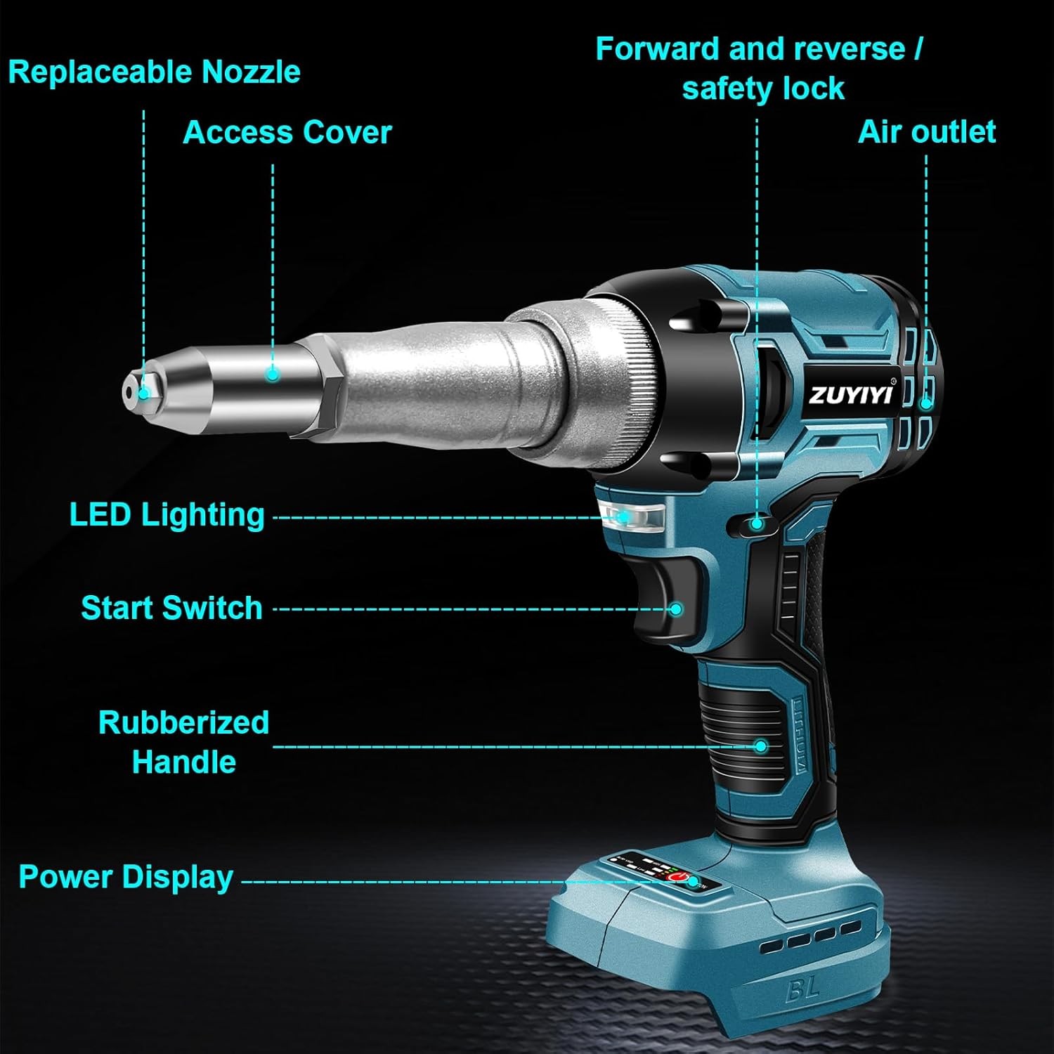Cordless Rivet Gun Tool Compatible with Makita 18V Battery(No Battery),…